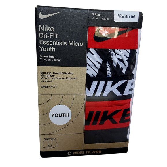 Nike Dri-FIT Essentials Micro Youth Boxer Brief 3-Pack Smooth Designed for youth - Picture 1 of 4